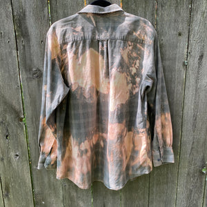 Hand Bleach Dyed Flannel Shirt