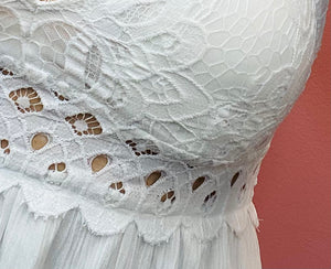 Arden Crochet Lace Detail Dress~White